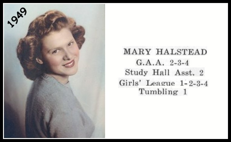 Mary Halstead - 1949 - Sr. Portrait