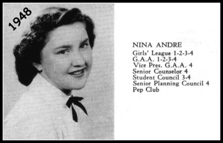 Nina Andre - 1948 - Sr. Portrait - RIP48AndreNina48
