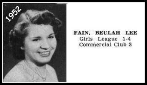 Beulah Fain - 1952 - Sr. Portrait